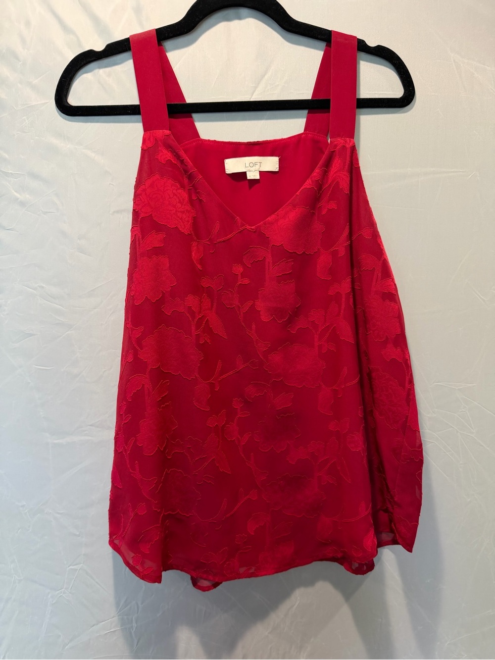 LOFT Vibrant Red Sleeveless Blouse